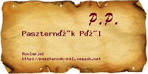 Paszternák Pál névjegykártya